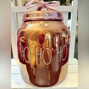 Rae Dunn Festive Ho Ho Ho Iridescent Canister